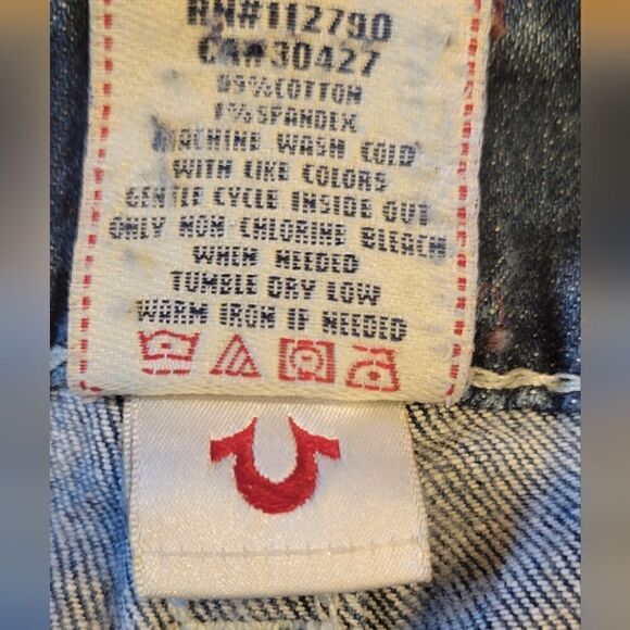 True Religion Women's Embroidered Becky Bootcut Blue Jeans 31 - Picture 15 of 16